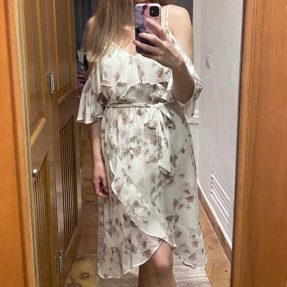 Floral Chiffon Midi Dress